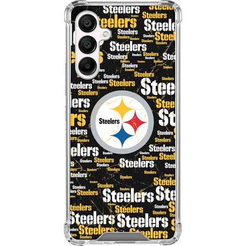 NFL Pittsburgh Steelers Black Blast Galaxy A16 5G Clear Case