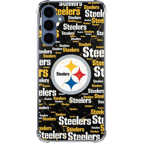 NFL Pittsburgh Steelers Black Blast Galaxy A35 5G Clear Case