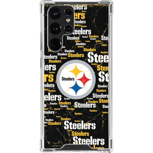 NFL Pittsburgh Steelers Black Blast Galaxy S23 Ultra Clear Case