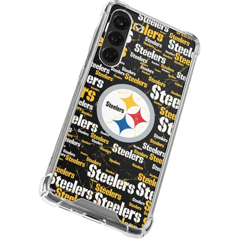 NFL Pittsburgh Steelers Black Blast Galaxy S24 FE Clear Case