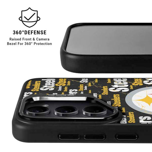 NFL Pittsburgh Steelers Black Blast Galaxy S24 FE Kickstand Case