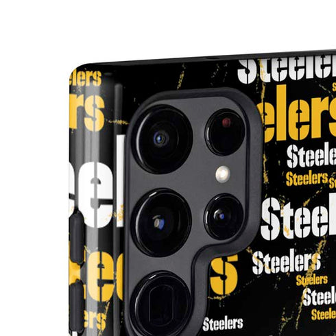 NFL Pittsburgh Steelers Black Blast Galaxy S25 Ultra Impact Case