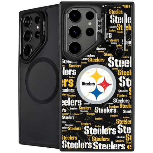 NFL Pittsburgh Steelers Black Blast Galaxy S25 Ultra Kickstand Case
