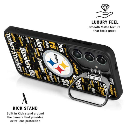 NFL Pittsburgh Steelers Black Blast Galaxy S25 Ultra Kickstand Case