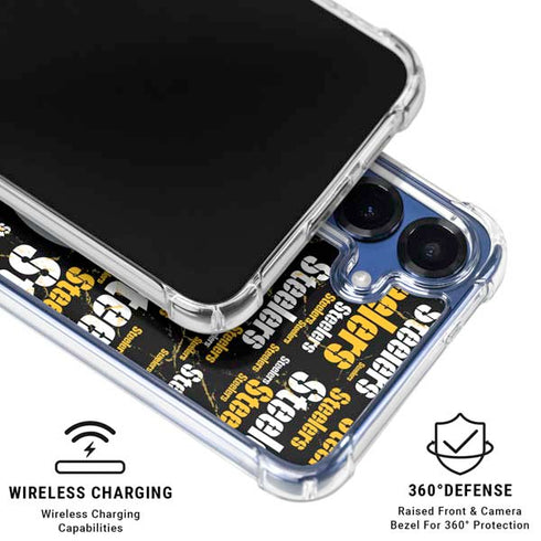 NFL Pittsburgh Steelers Black Blast Galaxy S25 FE Clear Case