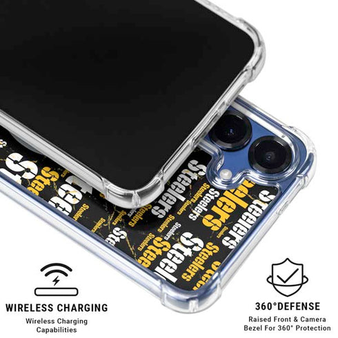 NFL Pittsburgh Steelers Black Blast Galaxy S25 Plus Clear Case