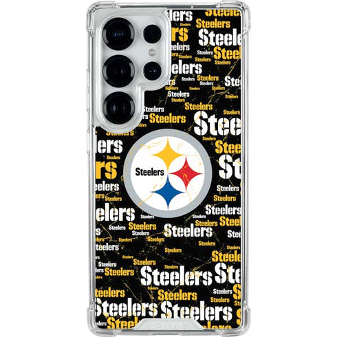 NFL Pittsburgh Steelers Black Blast Galaxy S25 Ultra Clear Case