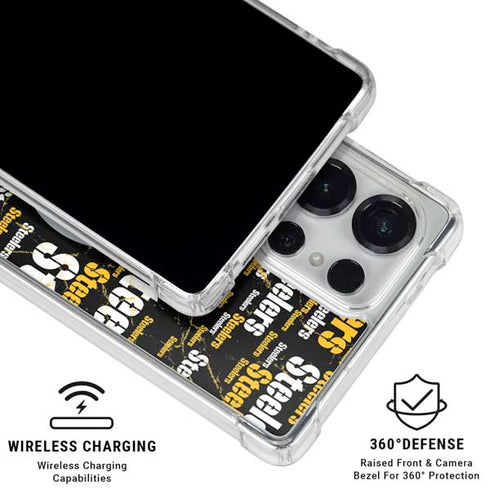 NFL Pittsburgh Steelers Black Blast Galaxy S25 Ultra Clear Case