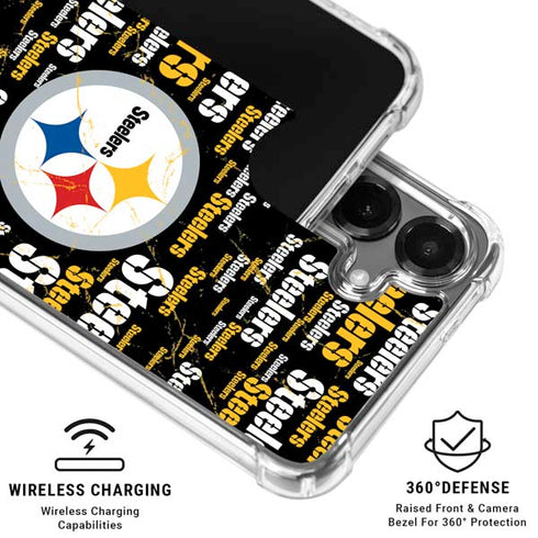 NFL Pittsburgh Steelers Black Blast Galaxy S26 Plus Clear Case