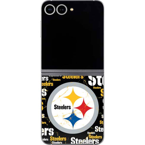 NFL Pittsburgh Steelers Black Blast Galaxy Z Flip6 Skin