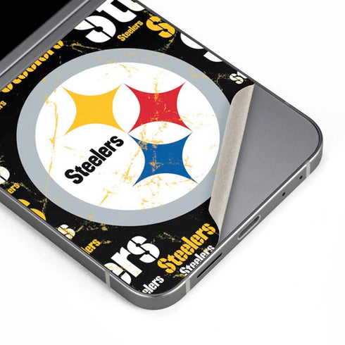 NFL Pittsburgh Steelers Black Blast Galaxy Z Flip6 Skin