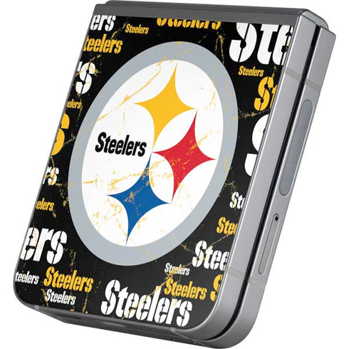 NFL Pittsburgh Steelers Black Blast Galaxy Z Flip6 Skin