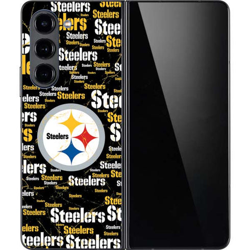 NFL Pittsburgh Steelers Black Blast Galaxy Z Fold5 5G Skin