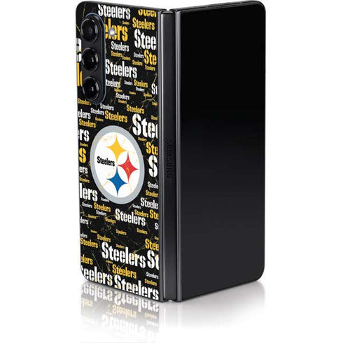 NFL Pittsburgh Steelers Black Blast Galaxy Z Fold5 5G Skin