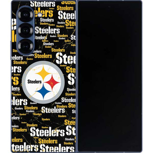 NFL Pittsburgh Steelers Black Blast Galaxy Z Fold6 Skin