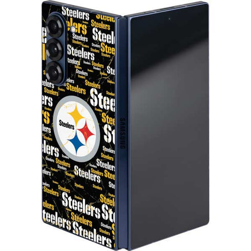 NFL Pittsburgh Steelers Black Blast Galaxy Z Fold6 Skin