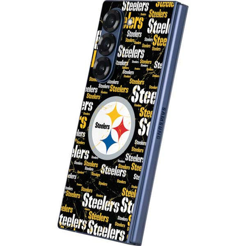 NFL Pittsburgh Steelers Black Blast Galaxy Z Fold6 Skin