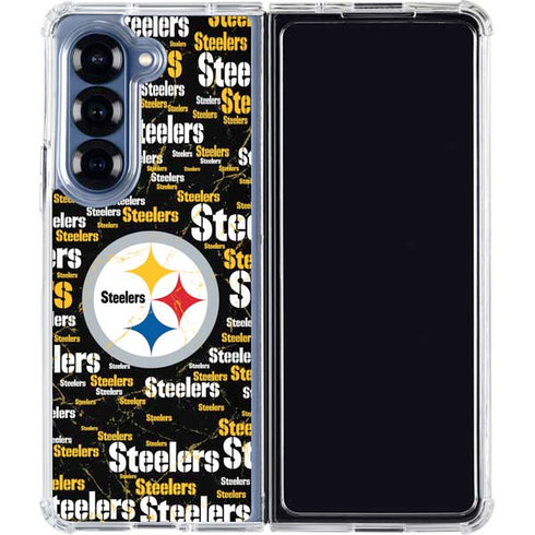 NFL Pittsburgh Steelers Black Blast Galaxy Z Fold7 Clear Case