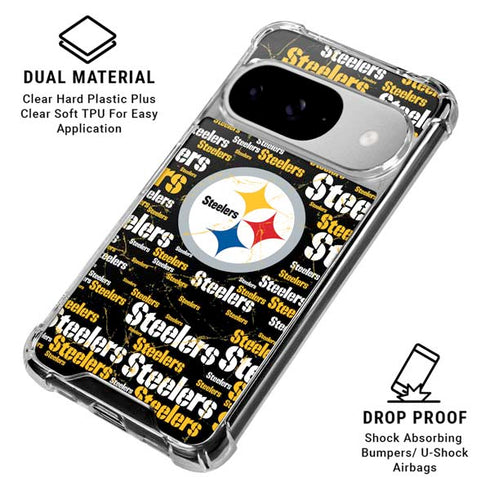 NFL Pittsburgh Steelers Black Blast Google Pixel 10 Clear Case