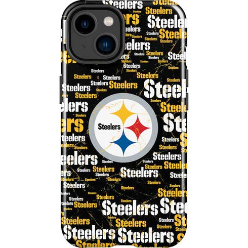 NFL Pittsburgh Steelers Black Blast iPhone 15 Impact Case