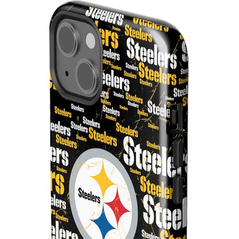 NFL Pittsburgh Steelers Black Blast iPhone 15 Impact Case