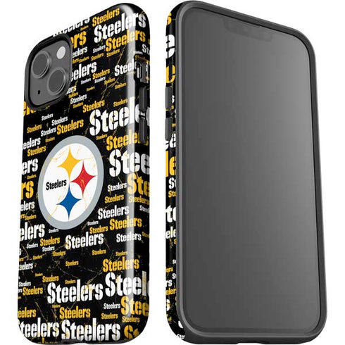 NFL Pittsburgh Steelers Black Blast iPhone 15 Impact Case