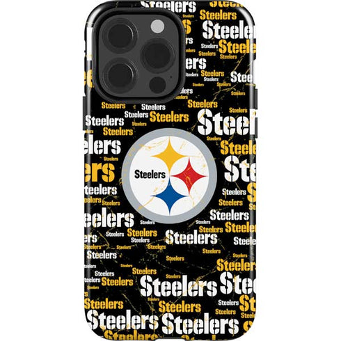 NFL Pittsburgh Steelers Black Blast iPhone 15 Pro Impact Case