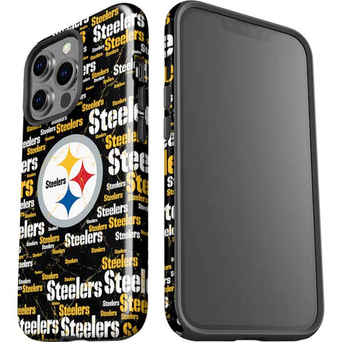 NFL Pittsburgh Steelers Black Blast iPhone 15 Pro Impact Case