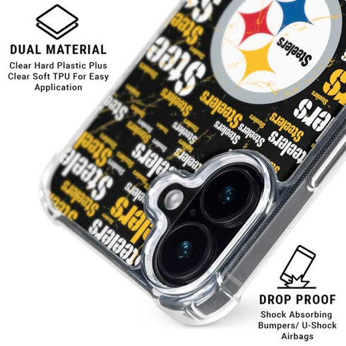 NFL Pittsburgh Steelers Black Blast iPhone 16 Clear Case