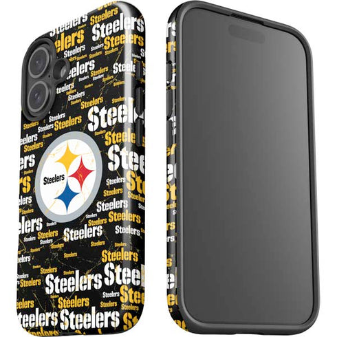 NFL Pittsburgh Steelers Black Blast iPhone 16 Impact Case