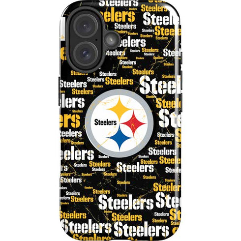 NFL Pittsburgh Steelers Black Blast iPhone 16 Magsafe Impact Case