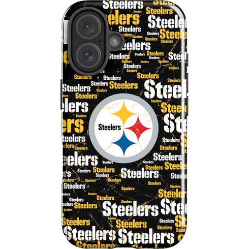 NFL Pittsburgh Steelers Black Blast iPhone 16 Plus Impact Case