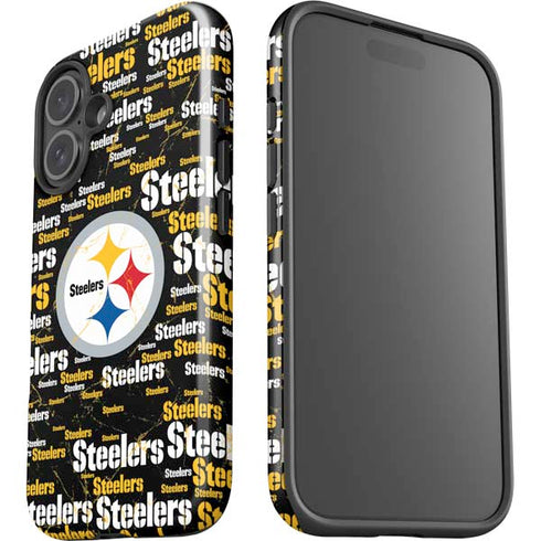 NFL Pittsburgh Steelers Black Blast iPhone 16 Plus Impact Case