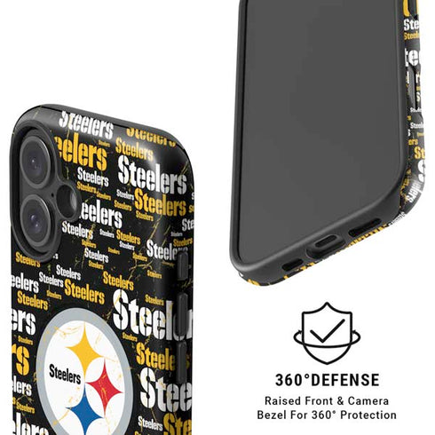 NFL Pittsburgh Steelers Black Blast iPhone 16 Plus Magsafe Impact Case