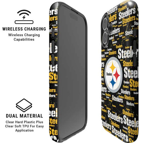 NFL Pittsburgh Steelers Black Blast iPhone 16 Plus Magsafe Impact Case