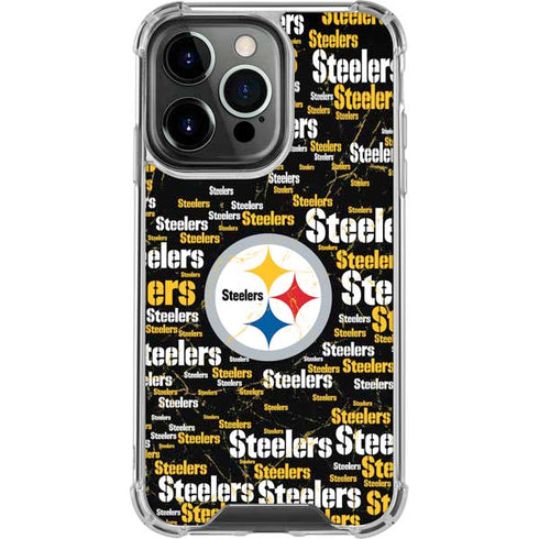 NFL Pittsburgh Steelers Black Blast iPhone 16 Pro Clear Case