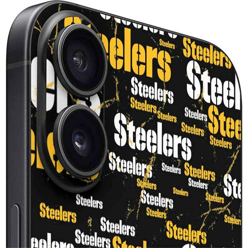 NFL Pittsburgh Steelers Black Blast iPhone 16 Skin