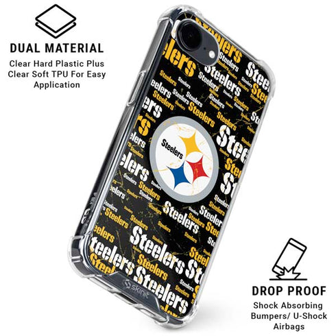NFL Pittsburgh Steelers Black Blast iPhone 16e Clear Case