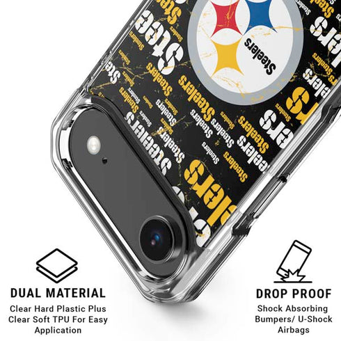 NFL Pittsburgh Steelers Black Blast iPhone 17 Air Clear Case