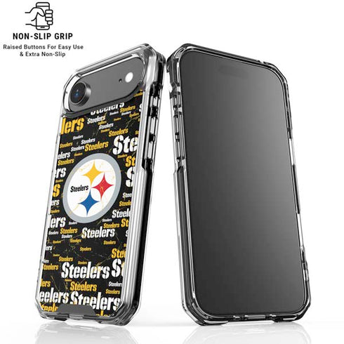 NFL Pittsburgh Steelers Black Blast iPhone 17 Air Clear Case
