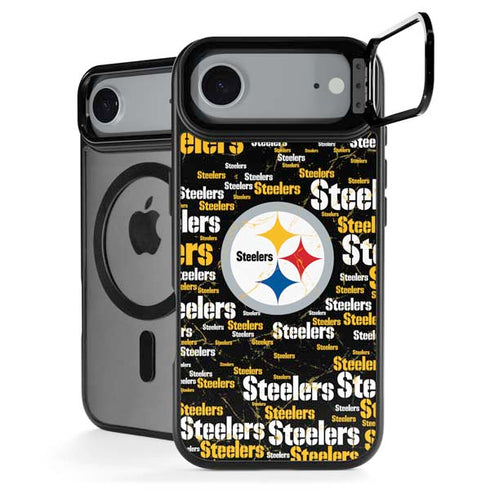 NFL Pittsburgh Steelers Black Blast iPhone 17 Air Kickstand Case