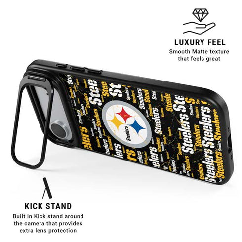 NFL Pittsburgh Steelers Black Blast iPhone 17 Air Kickstand Case