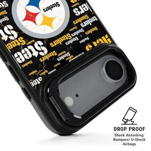 NFL Pittsburgh Steelers Black Blast iPhone 17 Air Kickstand Case
