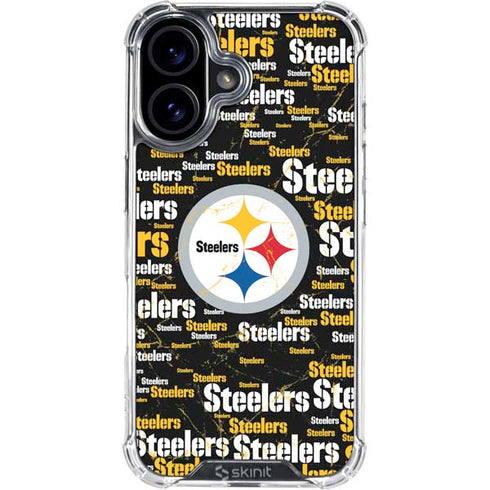 NFL Pittsburgh Steelers Black Blast iPhone 17 Clear Case