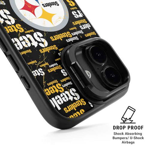NFL Pittsburgh Steelers Black Blast iPhone 17 Kickstand Case