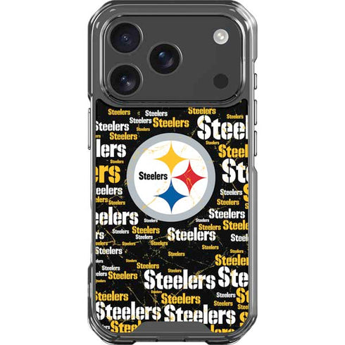 NFL Pittsburgh Steelers Black Blast iPhone 17 Pro Clear Case