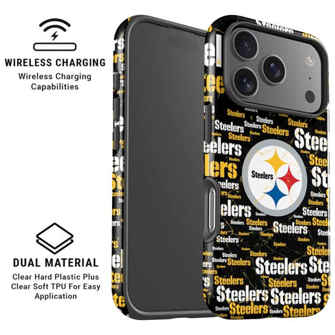 NFL Pittsburgh Steelers Black Blast iPhone 17 Pro Magsafe Impact Case