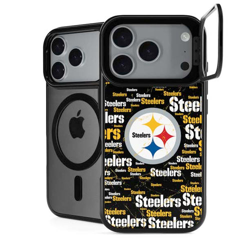 NFL Pittsburgh Steelers Black Blast iPhone 17 Pro Max Kickstand Case