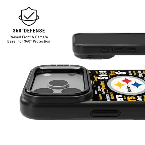 NFL Pittsburgh Steelers Black Blast iPhone 17 Pro Max Kickstand Case