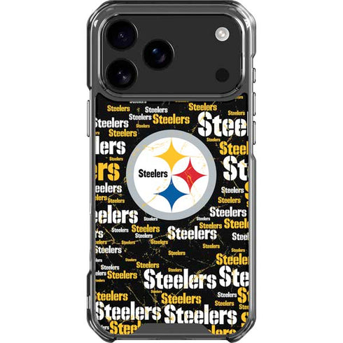 NFL Pittsburgh Steelers Black Blast iPhone 18 Pro Max Clear Case